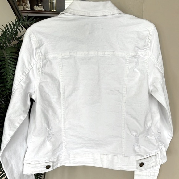 Brand New Red Star White Denim Button Up Collar Jean Jacket Distressed Cotton - Picture 12 of 15